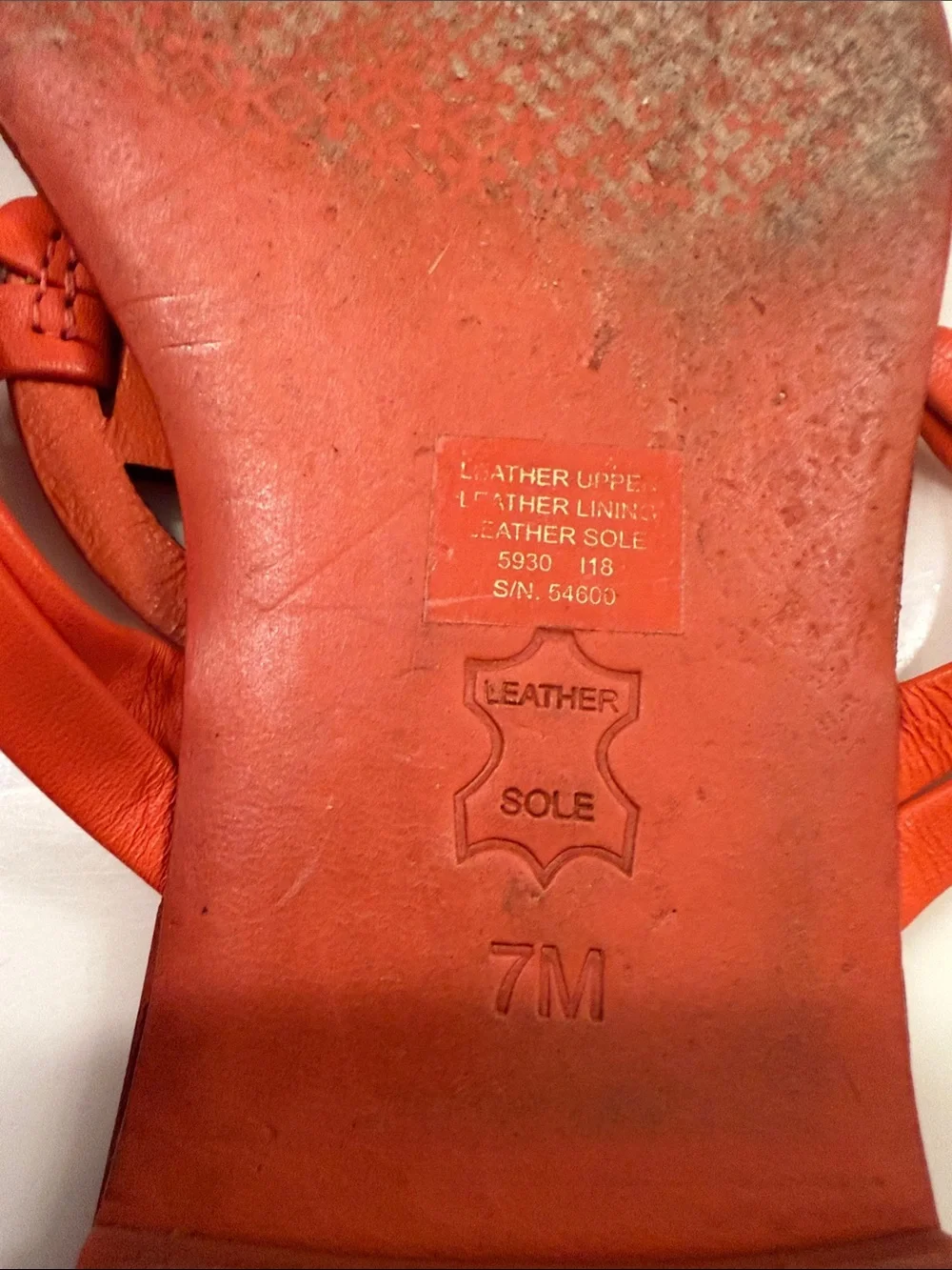 Tory Burch Orange Logo Thong Sandals